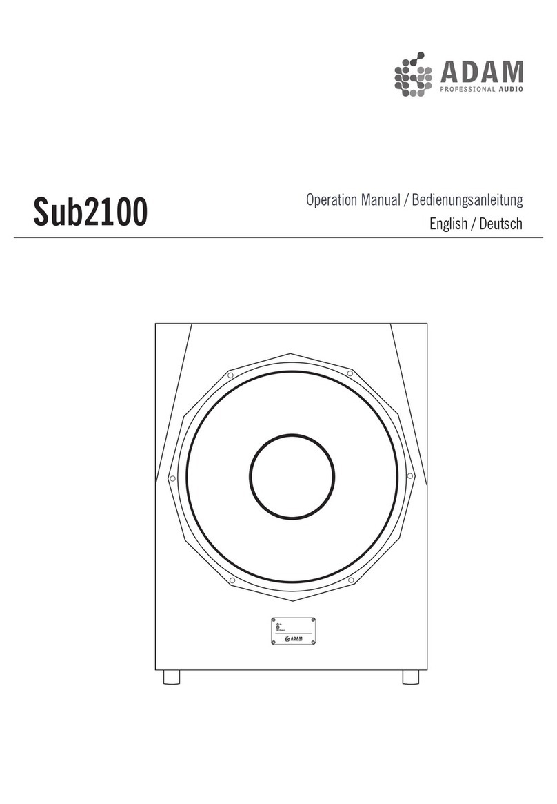 Adam Sub2100 User manual