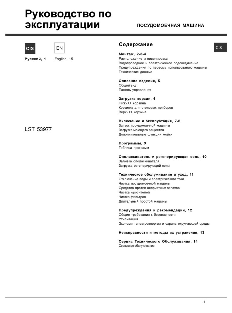 Hotpoint LST 53977 operating instructions