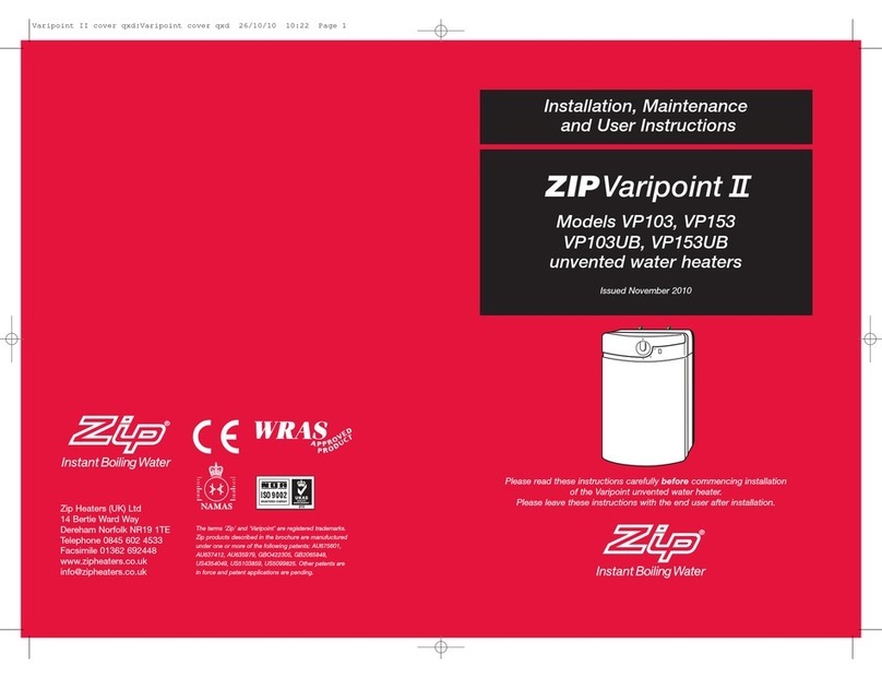 Zip VP103 Mounting instructions Zip VP103 Mounting instructions