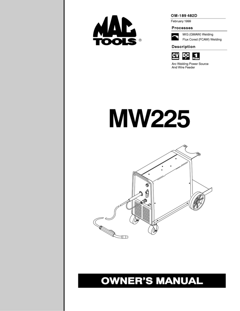 Miller MW225 owner's manual