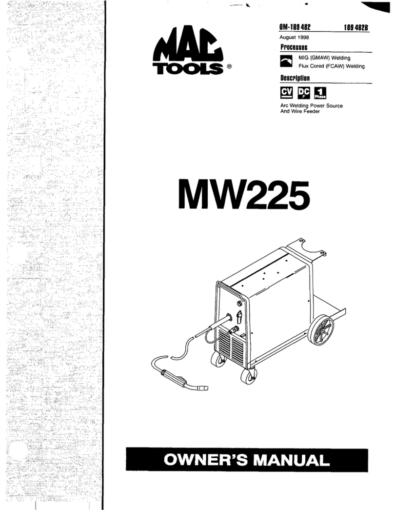 Miller MW225 owner's manual