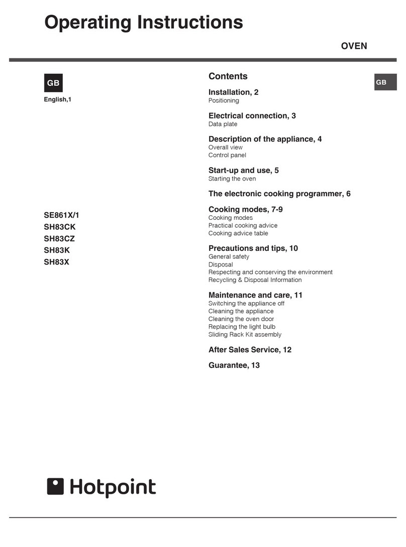Hotpoint SE861X/1 operating instructions