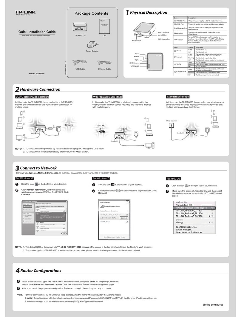 TP-Link TL-MR3020 User manual