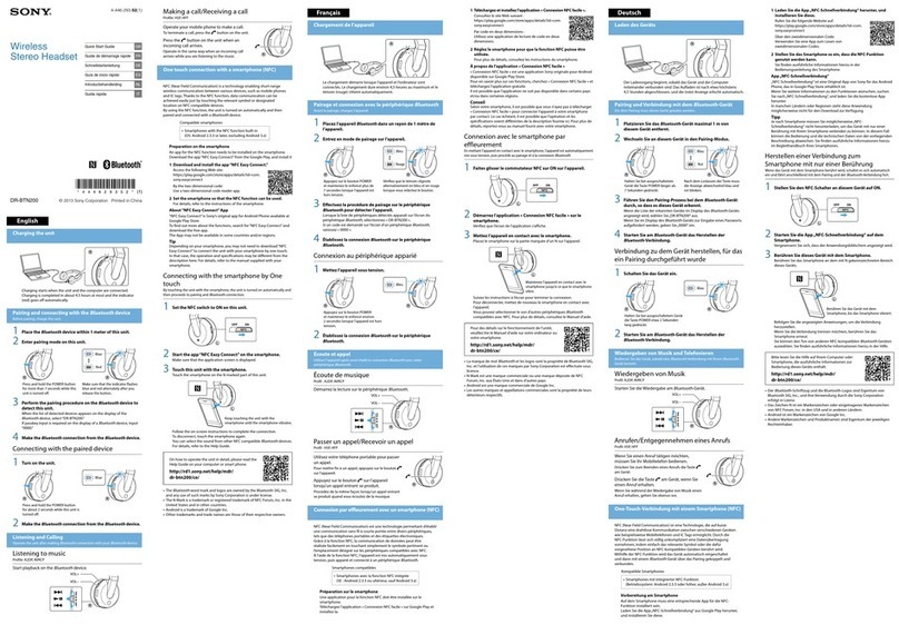Sony DR-BTN200 quick start guide