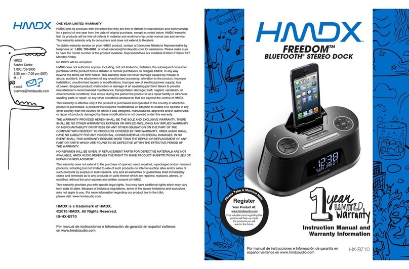 HMDX HX-B710 Instruction manual and  warranty information