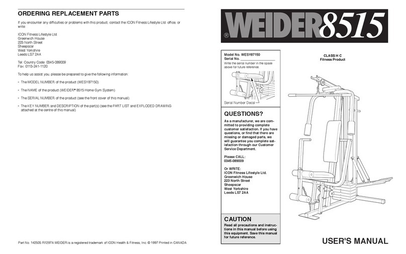 ICON weider 8515 WESY87150 User manual
