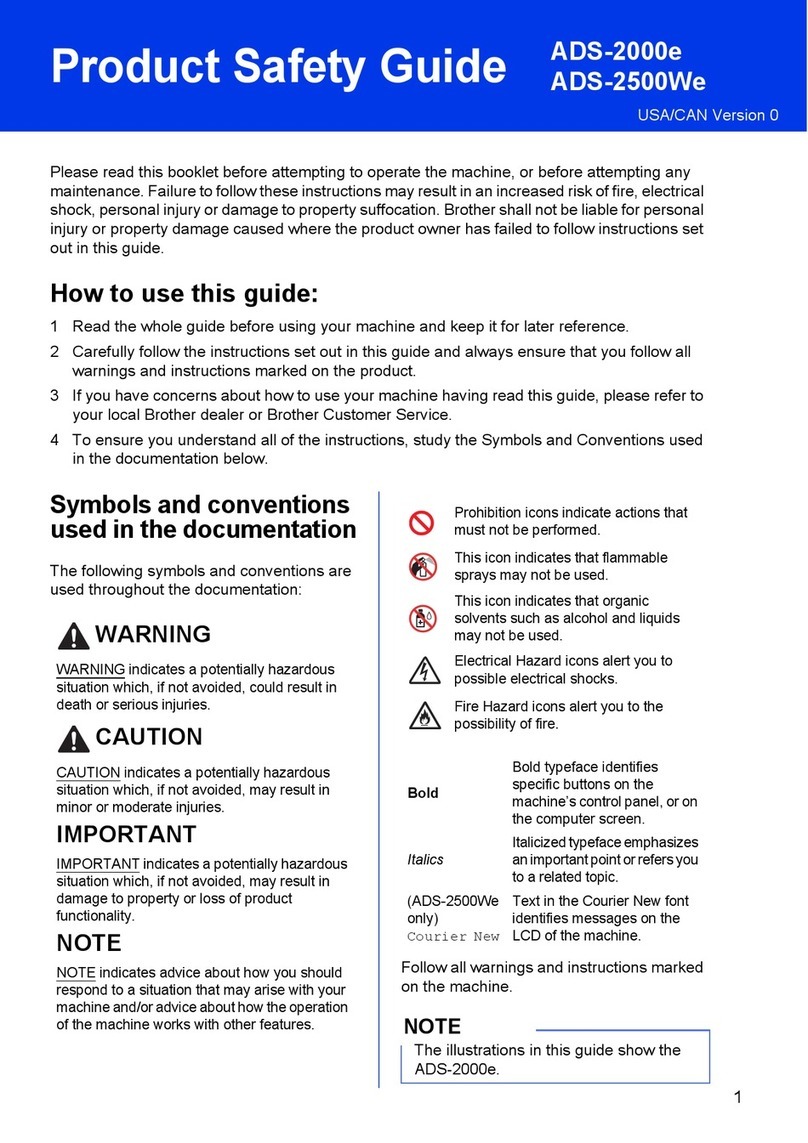 Brother ADS-2000e Product safety guide