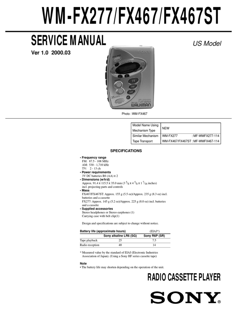Sony Walkman WM-FX277 User manual