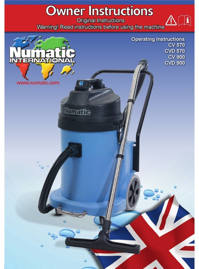 Numatic CV 570 Owner's instructions