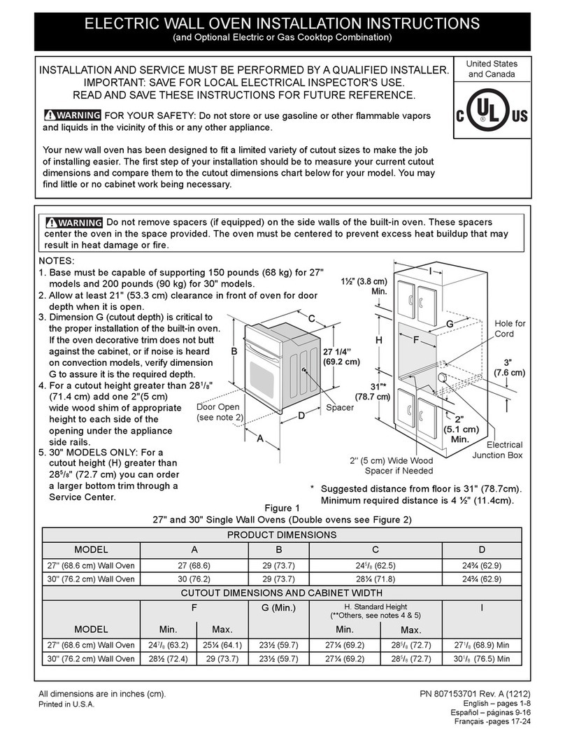 Frigidaire FFEW2725PS installation instructions
