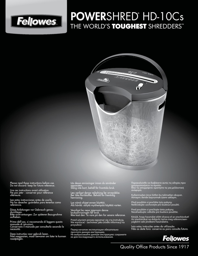 Fellowes POWERSHRED HD-10Cs User manual