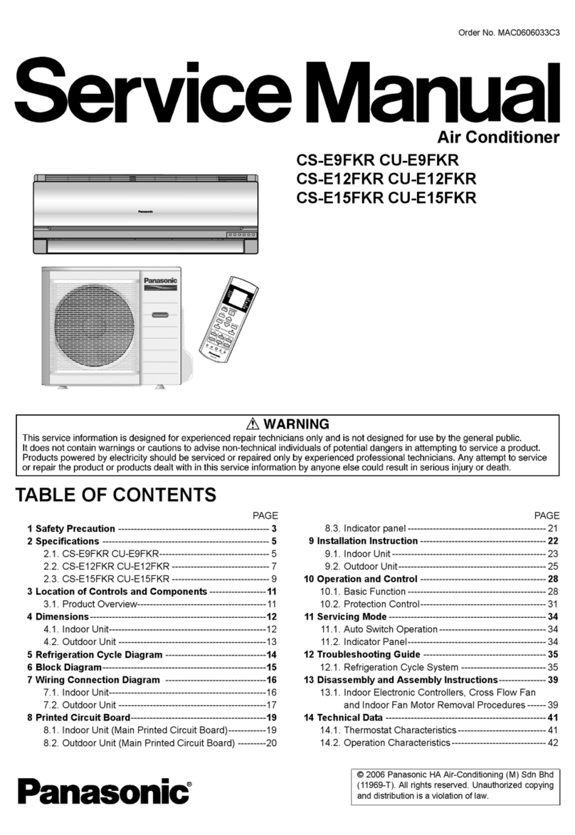 Panasonic CS-E9FKR Instruction sheet