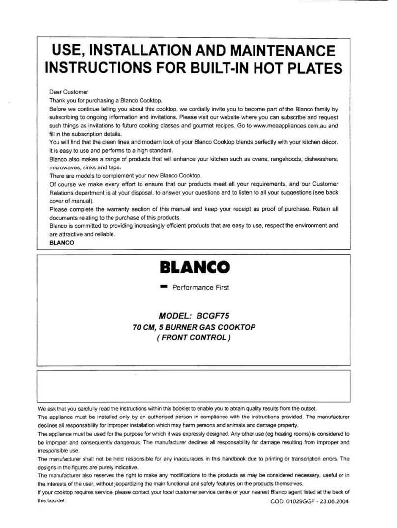 Blanco BCGF75 Technical manual
