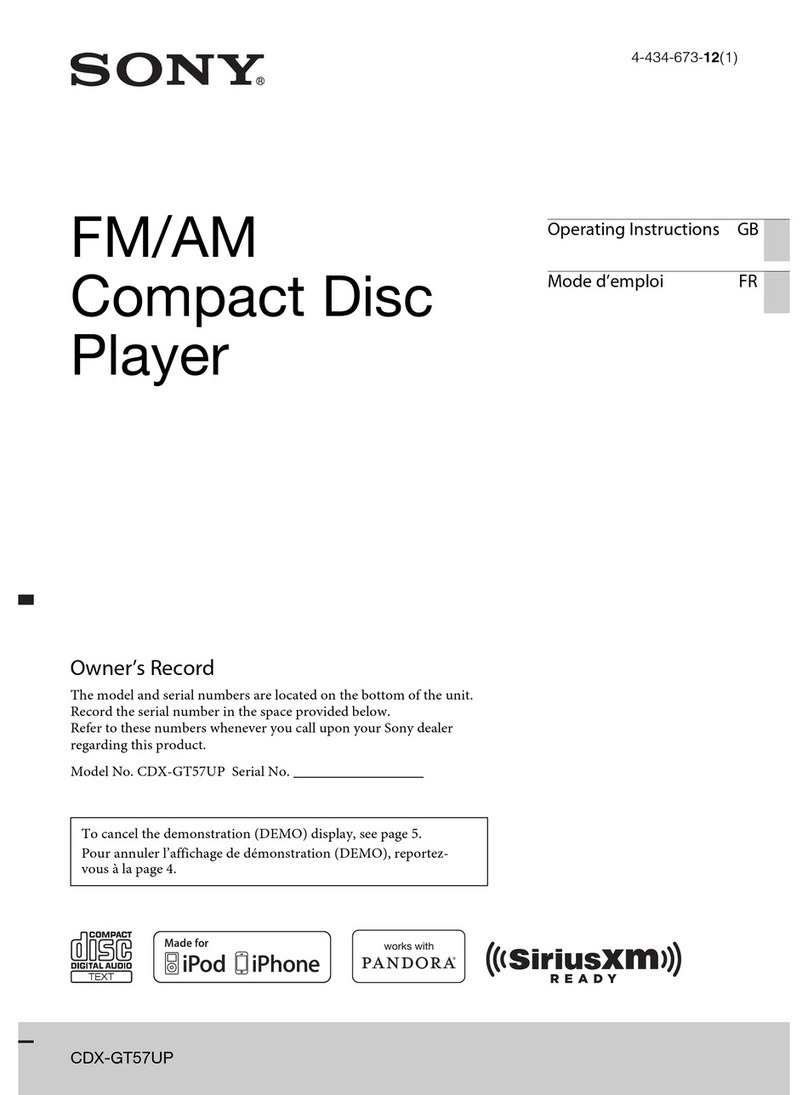 Sony CDX-GT57UP Owner's record Sony CDX-GT57UP Owner's record