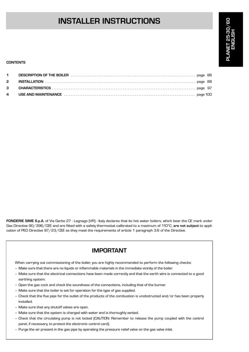 Sime PLANET 25/60 BF Installer's instructions