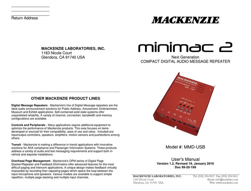 Mackenzie Minimac 2 MMD-USB user manual