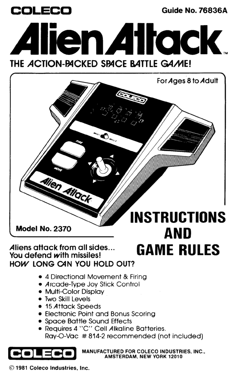 Coleco Alien Attack 2370 User manual