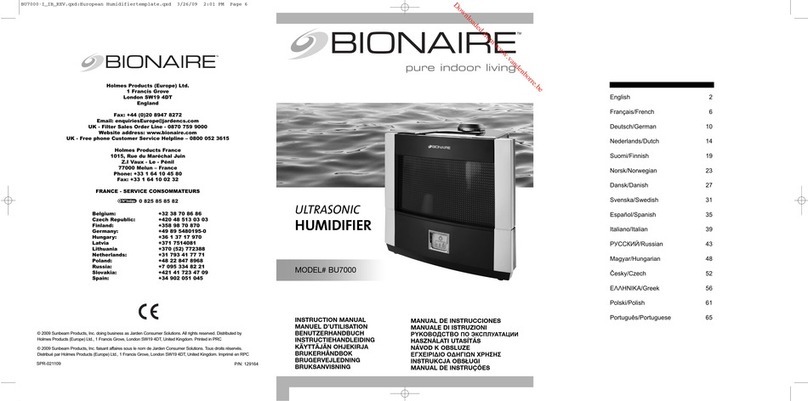 Bionaire BU7000 User manual Bionaire BU7000 User manual