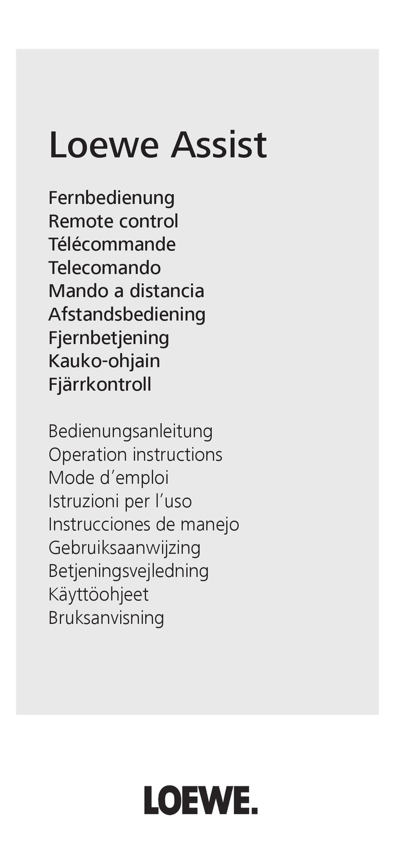 Loewe Assist Media Operation instructions