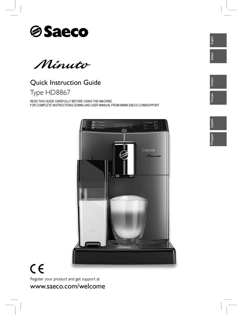 Saeco HD8867 Minuto Quick instruction guide