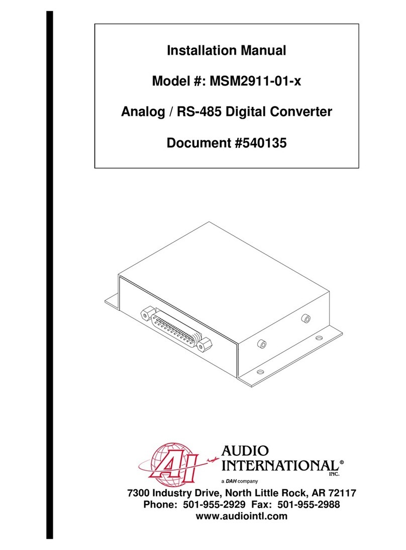 Audio international MSM2911-01-x installation manual Audio international MSM2911-01-x installation manual