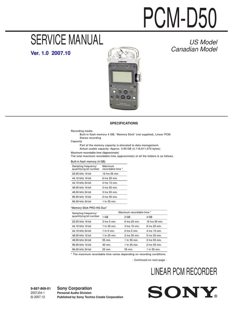 Sony PCM-D50 - Portable Linear Pcm Recorder User manual