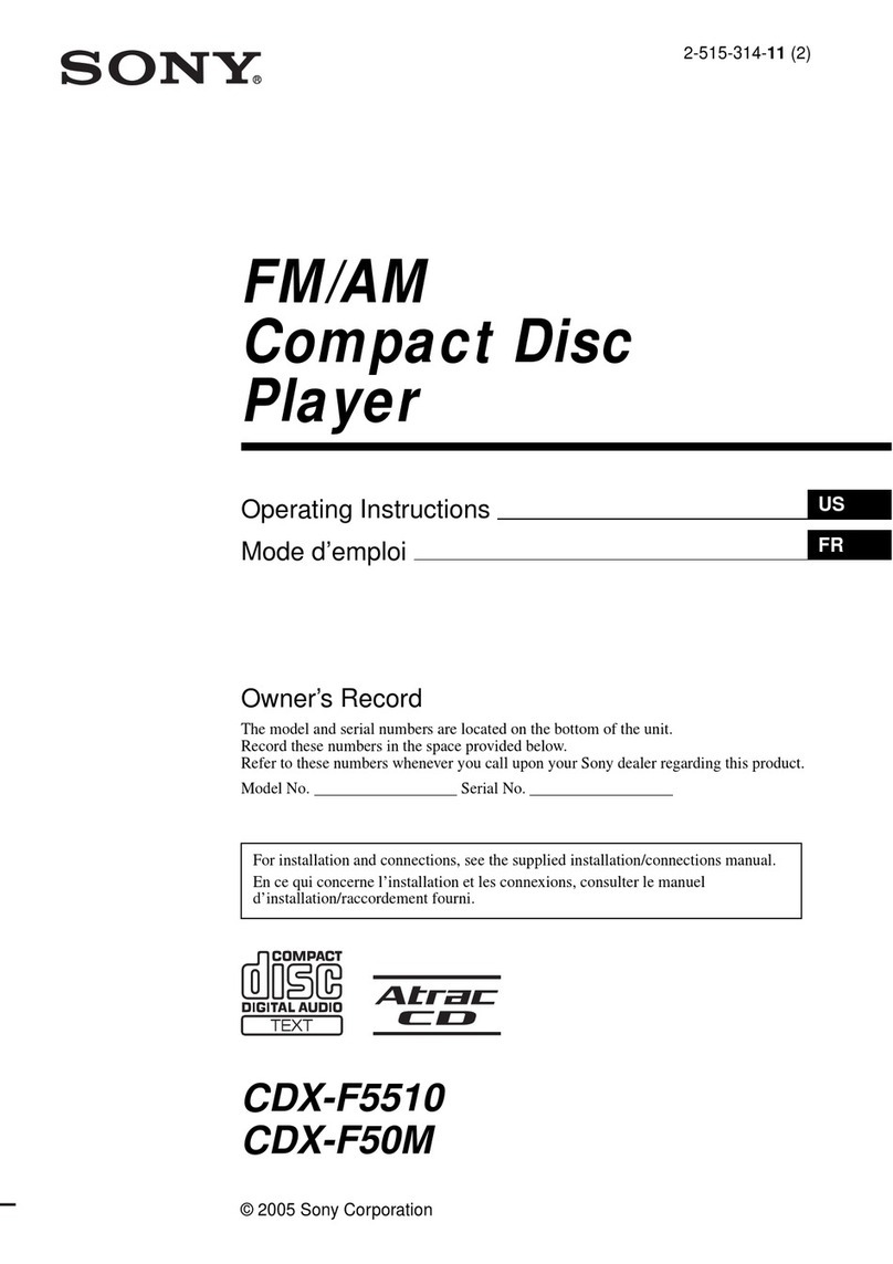 Sony CDX-F5510  (XT-XM1) operating instructions