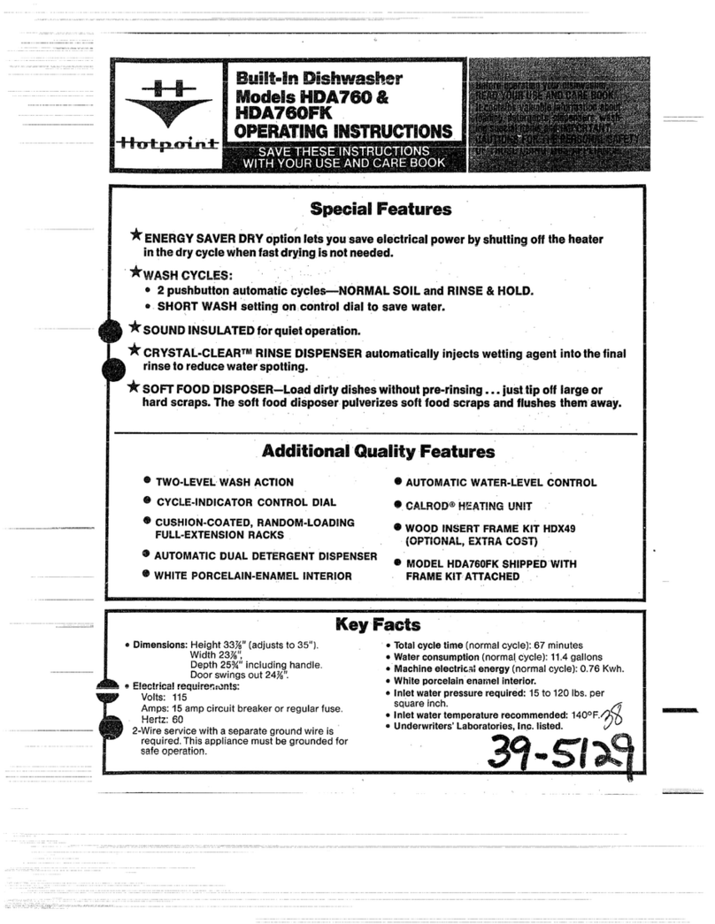 Hotpoint HDA760 User manual