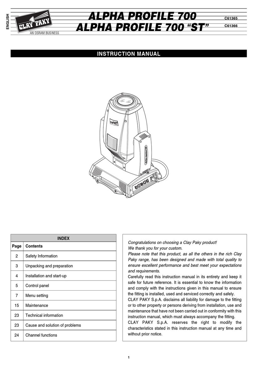 Claypaky ALPHA PROFILE 700 User manual Claypaky ALPHA PROFILE 700 User manual