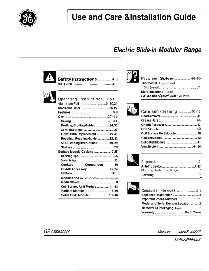 GEAppliances JSP68 Use and care & installation guide