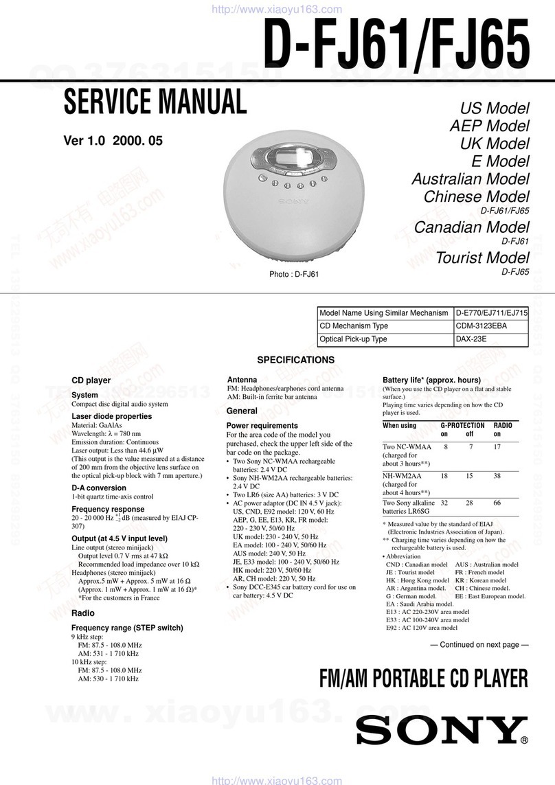 Sony D-FJ61 D-FJ65 User manual Sony D-FJ61 D-FJ65 User manual