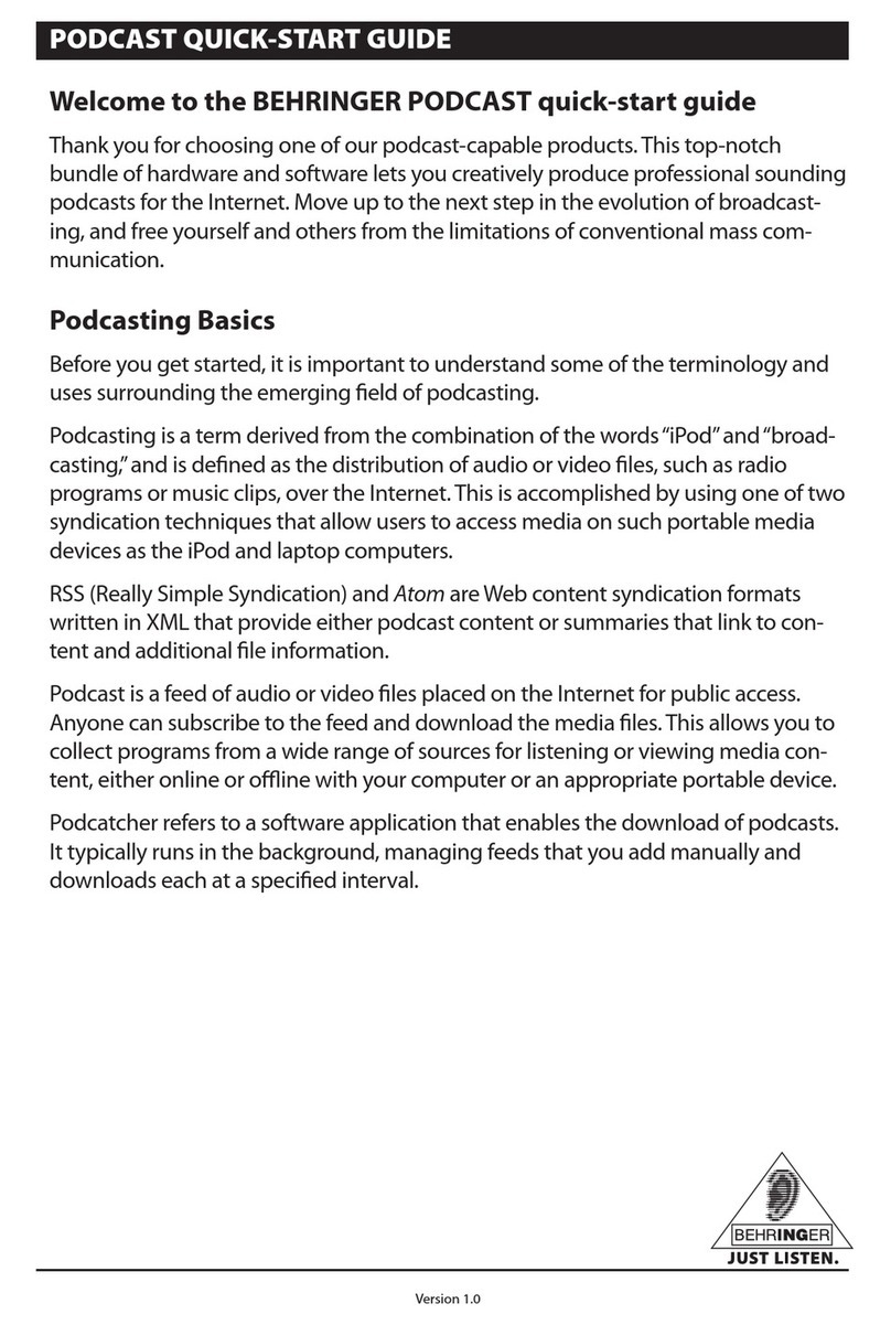 Behringer PODCASTUDIO User manual