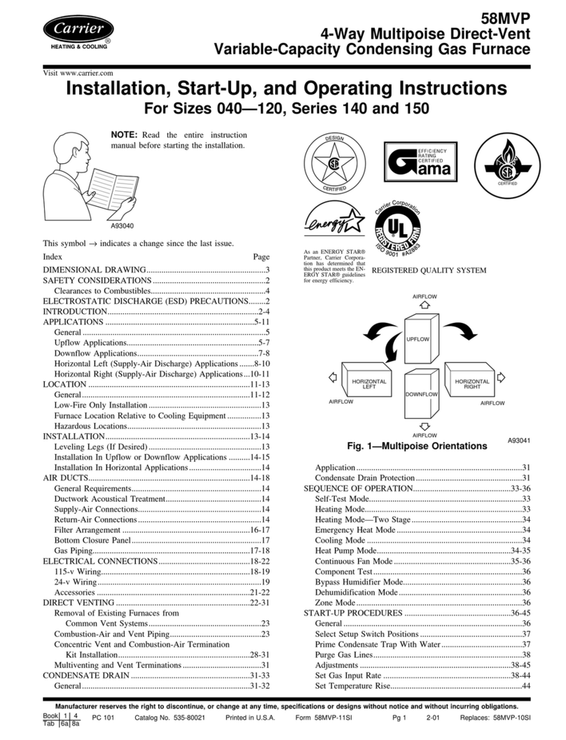 Carrier 58MVP080 Instructions and recipes Carrier 58MVP080 Instructions and recipes