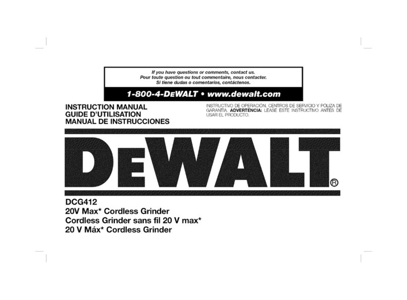 DeWalt XR LI-ION DCG412 User manual