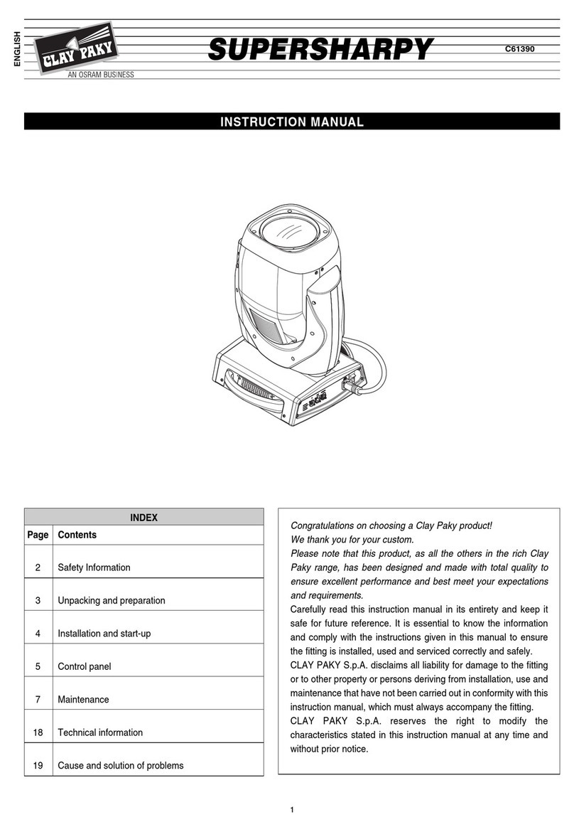 Claypaky SUPERSHARPY C61390 instruction manual