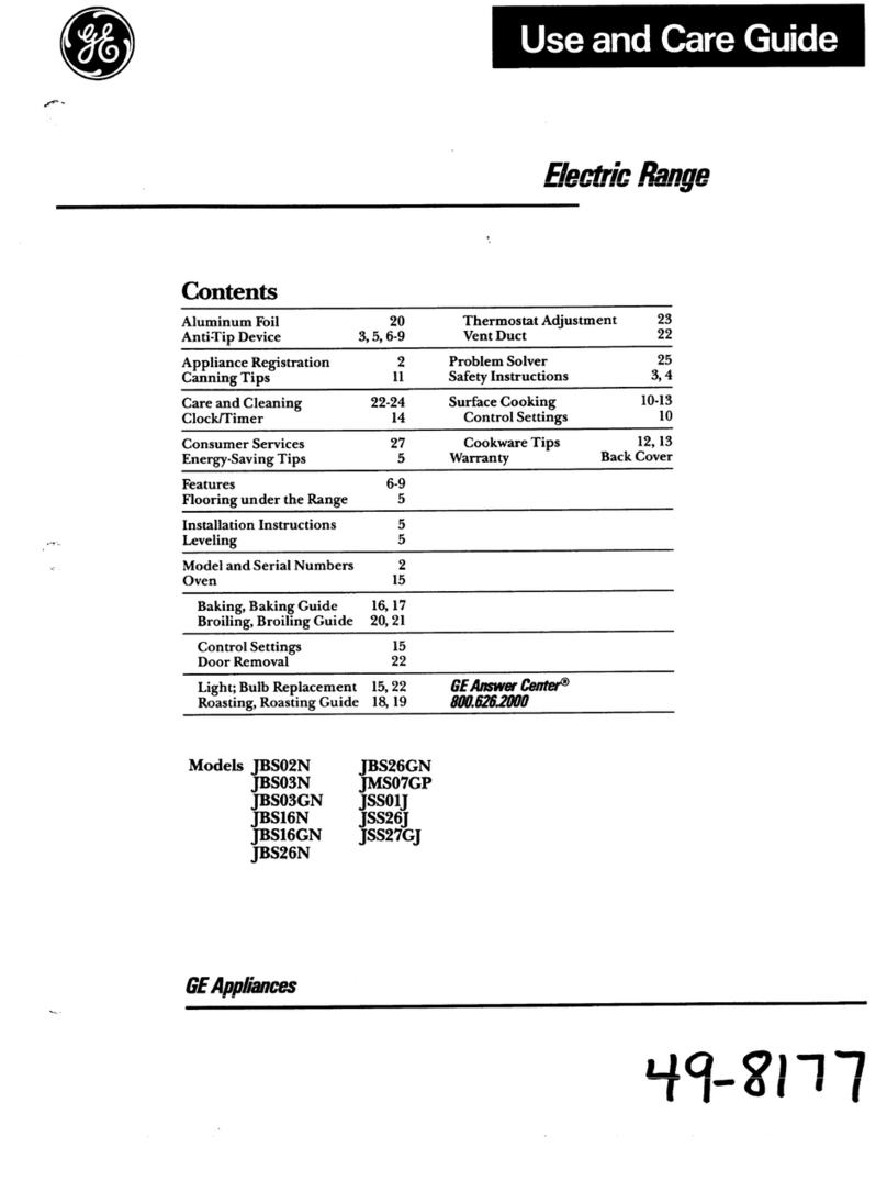 GEAppliances JBS02N Use and care guide GEAppliances JBS02N Use and care guide
