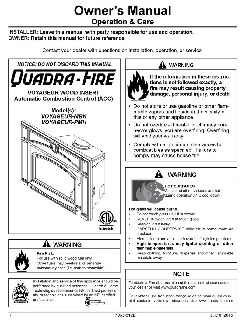 Quadra-Fire Quadra-Fire VOYAGEUR-MBK owner's manual