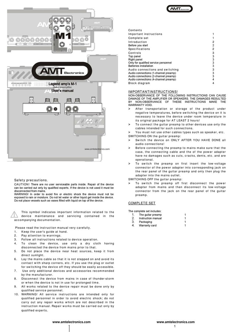 AMT Legend Amps M-1 User manual
