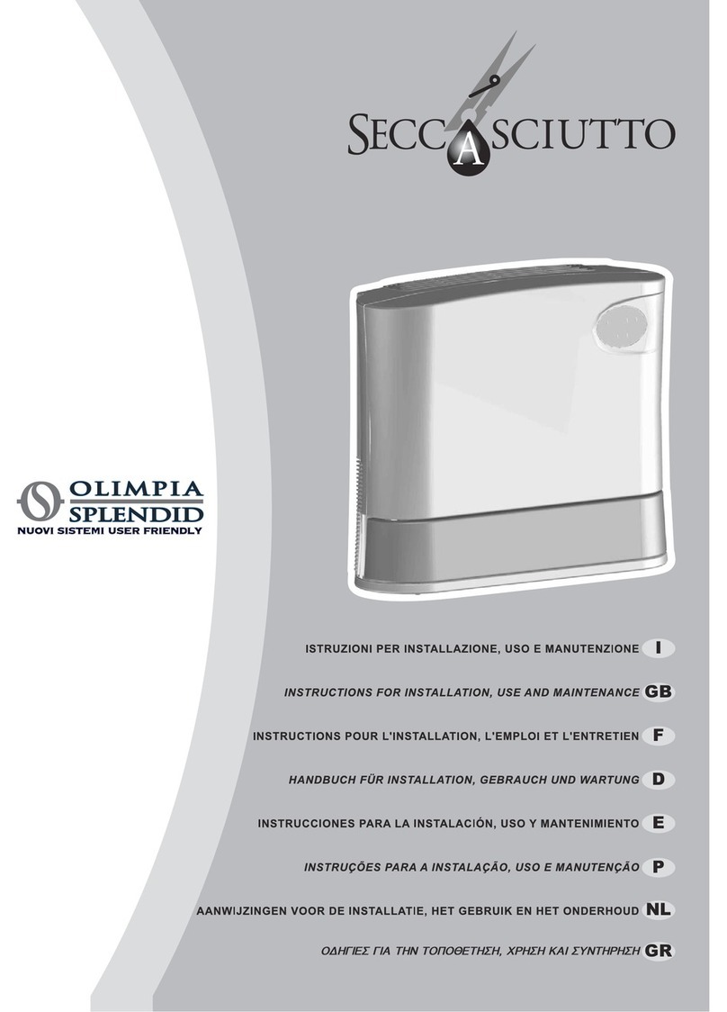 Olimpia splendid Secco Asciutto EL Instructions for installation, use and maintenance