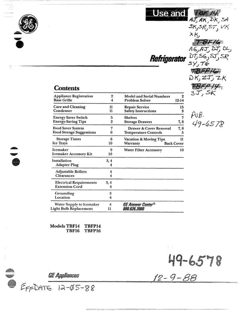 GE TBF14 Installation instructions