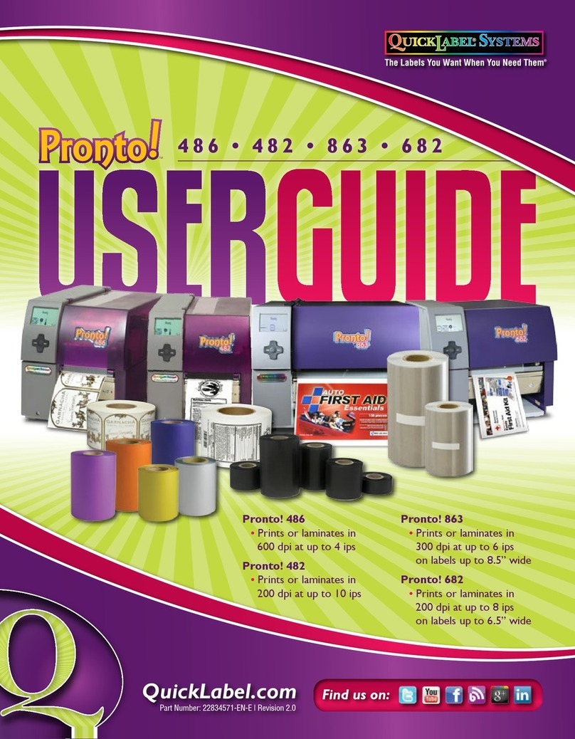 QuickLabel Systems pronto! 486 user guide