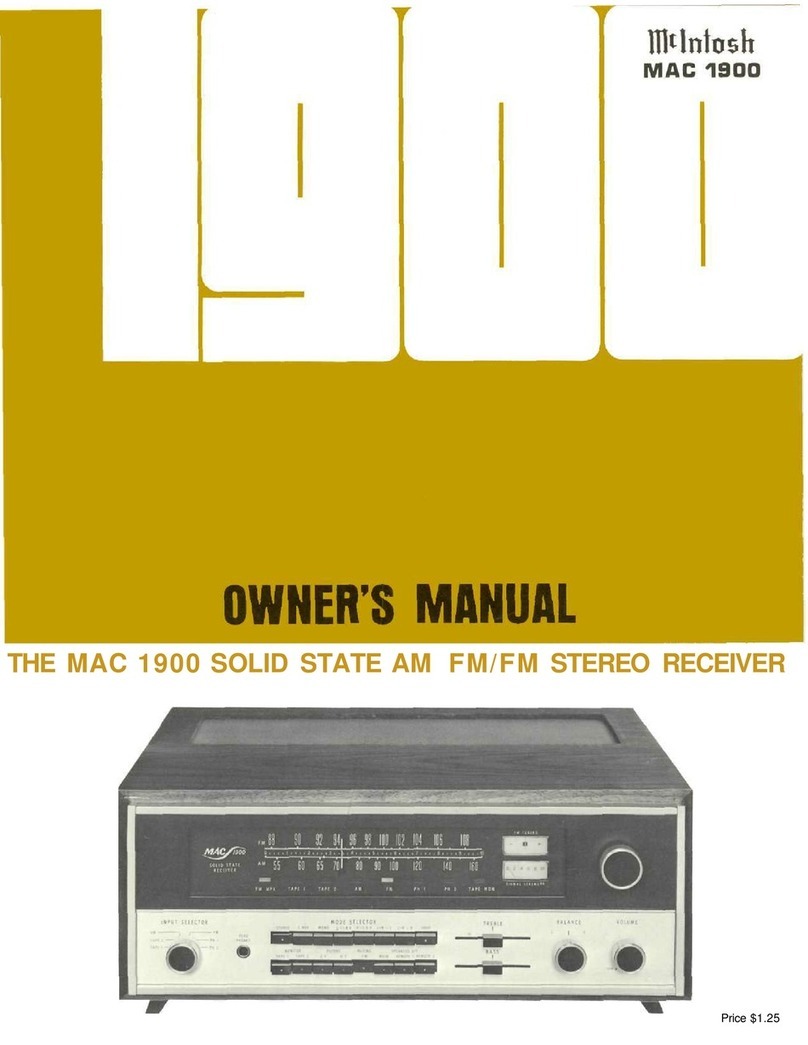 McIntosh MAC 1900 User manual McIntosh MAC 1900 User manual