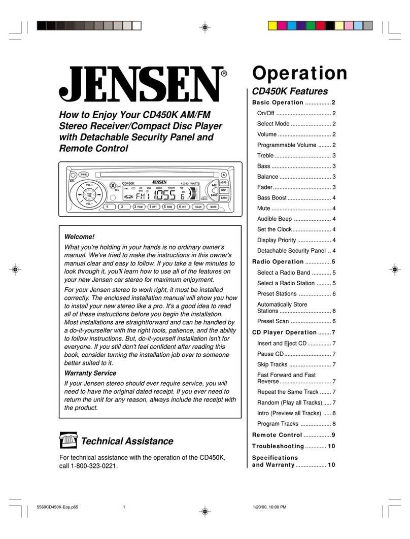 Jensen CD450K Assembly instructions Jensen CD450K Assembly instructions