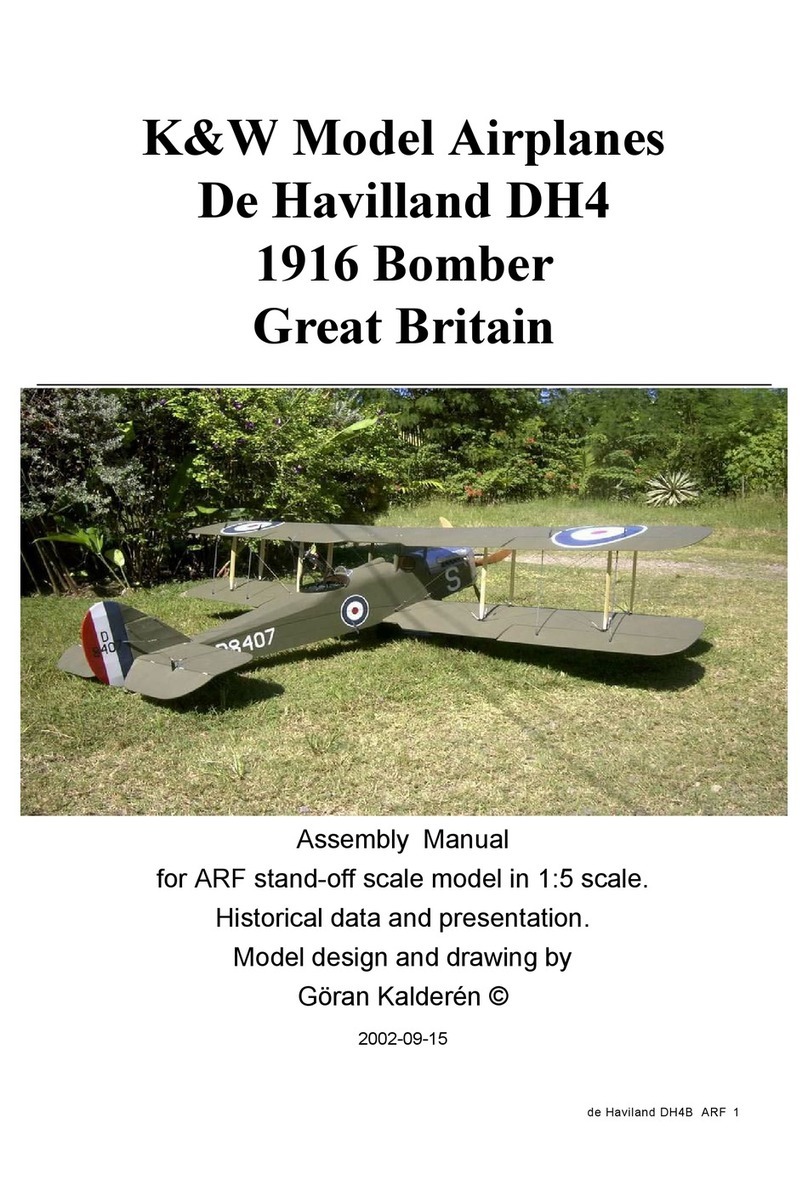 K&W Model Airplanes De Havilland DH4 1916 Bomber Assembly manual