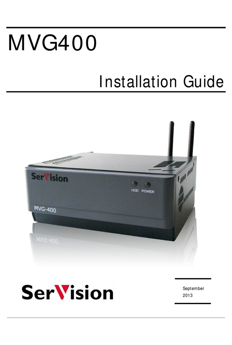 SerVision MVG 400 installation guide SerVision MVG 400 installation guide