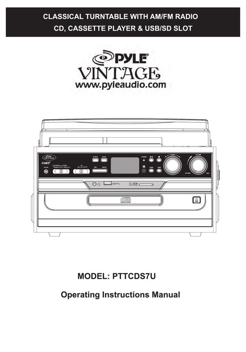 PYLE Audio Vintage PTTCDS7U Operating instructions manual