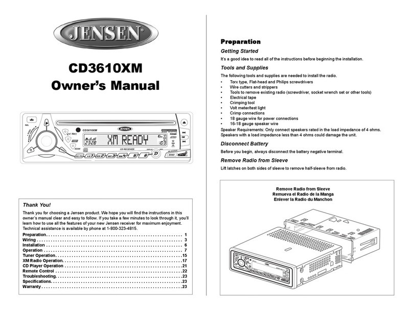 Jensen CD3610XM User manual