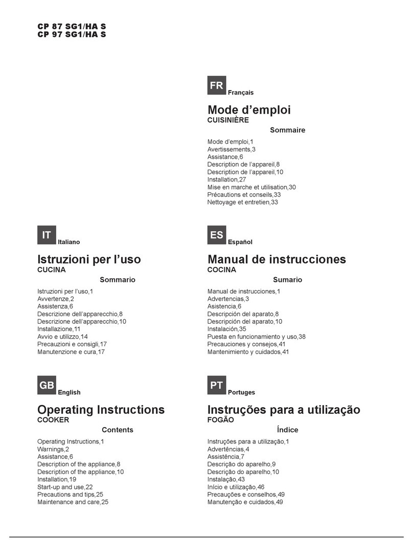 Hotpoint CP 87 SG1/HA S operating instructions