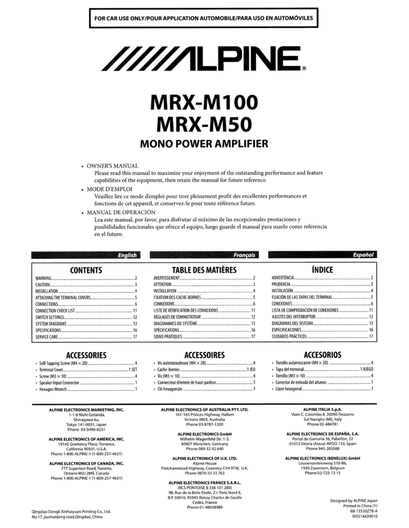 Alpine MRX-M100 User manual