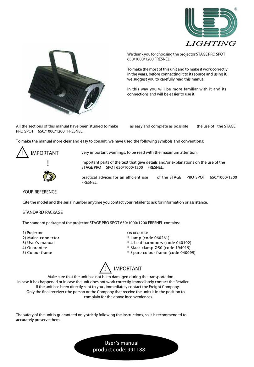 LED Lighting STAGE PROSPOT 650 FRESNEL User manual LED Lighting STAGE PROSPOT 650 FRESNEL User manual